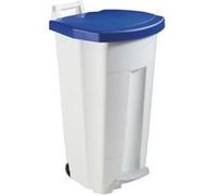 Poubelle 90 litres Rossignol tri sélectif rectangle à couvercle bleue