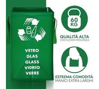 Poubelle à 3 compartiments – Système de tri des déchets pour le papier, le verre et le plastique – 1 pièce – Taille XL – Matériau résistant