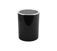 MSV - Poubelle à Pédale et Couvercle Oscillant Modèle Kamaka - Capacité 6 L - Idéale pour Salle de Bains - Dimensions Ø18,5 x 26 cm - Couleur Noir