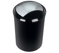Spirella Design Poubelle Push Sydney Salle de Bains 5 litres à Couvercle pivotant Poubelle à cosmétiques Récipient à ordures Noir