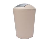 Douceur d'Intérieur Poubelle à bascule Flic Flac Vitamine II 5,6 L couvercle chromé Taupe