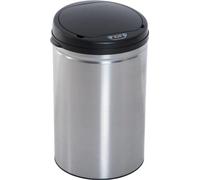 Poubelle à capteur 30 L en acier inoxydable, ronde, avec capteur IR, poubelle automatique à couvercle, poubelle hygiénique à pédale pour la cuisine, la salle de bain et le bureau, fonctionnant sur pil