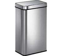 poubelle à capteur 60 L, couvercle automatique, inox, polyvalente, coloris argent