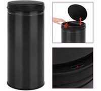 Poubelle à capteur automatique 80 l acier au carbone noir G