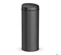 Poubelle à capteur Bayt 50 L - Couvercle automatique sans contact, design rond et résistant, noir, pour la cuisine et le bureau