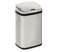 Poubelle à capteur de 30 litres, sans contact, automatique, en chrome