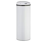 Poubelle à capteur de 50 litres, en acier inoxydable, automatique, dimensions 80x30 cm, de couleur blanche