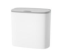 Poubelle à capteur de mouvement automatique, étroite pour la maison | Bac en plastique durable avec capteur et fixation murale, idéal pour cuisines et salles de bain modernes Gris Piles
