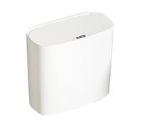 Poubelle à capteur de mouvement automatique, étroite pour la maison | Bac en plastique durable avec capteur et fixation murale, idéal pour cuisines et salles de bain modernes Blanc Piles