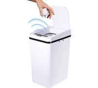 Poubelle à capteur - Poubelle automatique de 35 litres - Capteur de mouvement - Couvercle à ouverture sans contact - Batterie rechargeable de 1200 mAh - Corps en ABS rectangulaire