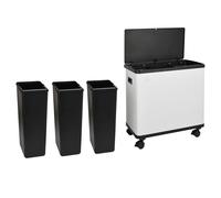 Poubelle à capteur SVITA SR3X18 54L 3 compartiments système de tri sélectif acier blanc