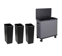 Poubelle à capteur SVITA SR3X18 54L 3 compartiments système de tri sélectif acier gris