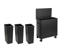Poubelle à capteur SVITA SR3X18 54L 3 compartiments système de tri sélectif acier noir