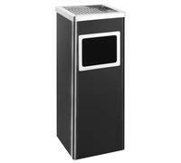 vidaXL Poubelle à Cendrier d'Hôtel Poubelle de Recyclage Ordure Déchet Extérieur Ecole Unité Bureau Restaurant Hôpital 45 L Acier Noir