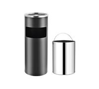 vidaXL Cendrier sur pied 30 L Acier Gris