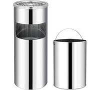 vidaXL Poubelle avec cendrier Hotel 30 L inox