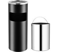 vidaXL Cendrier sur pied 30 L acier noir