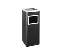 vidaXL Poubelle avec cendrier Hotel 36 L acier noir
