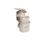 Je Cherche Une IDEE - ME0021 Poubelle à Compost - Seau Perforé avec Couvercle - Conçu pour Déchets Organiques - Capacité 8L - Anse de Transport - Fermeture à Clapet - Panier Ajouré