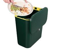 Poubelle À Compost De Cuisine, 27x13x2 9cm Poubelle De Comptoir Ou Sous L'évier, Poubelle Cuisine Portable Avec Couvercle Coulissant, Petite Poubelle À Suspendre Avec Couvercle Pour Salle De Bain/cham
