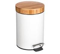 5five - Poubelle à Couvercle Bambou 3l naturéo Blanc