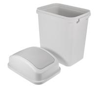 Poubelle à Couvercle Basculant 34x25x17cm en PP, Grand Format Blanc | Format Mince Cuisine Étroite, Entre Meubles, Usage Simple et Stable, Style Blanc Élégant