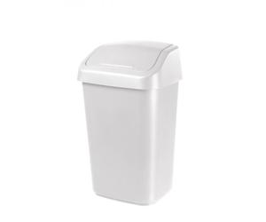 Poubelle à couvercle basculant style moderne 25 litres - Blanc