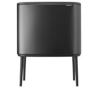 Poubelle à couvercle tactile BO TOUCH BIN 3x 11 l, gris confidentiel, acier, Brabantia
