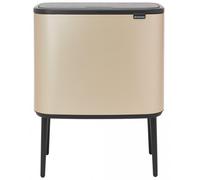 Poubelle à couvercle tactile TOUCH BIN 3 x 11 l, champagne, Brabantia