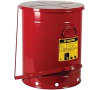 Poubelle à Déchets Huileux en Acier avec Couvercle à Commande Pied, 80 L, Rouge