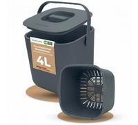 Poubelle à déchets organiques YourCasa 4 L pour la cuisine - Poubelle de compostage pour les déchets organiques quotidiens - Lavable au lave-vaisselle - Anthracite