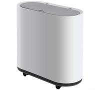 Poubelle à double compartiment avec joint étanche et design compact pour les petits espaces (D) 10 l