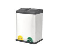 vidaXL Poubelle à pédale de recyclage Acier inoxydable 36 L