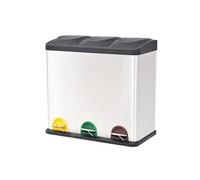 vidaXL Poubelle à pédale recy en acier inoxydable 54 L