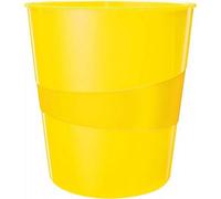 Poubelle à Papier Design en plastique solide 15 litres - Jaune