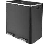 Poubelle à pédale 10 L pour la cuisine, rectangulaire, couvercle soft-close, noir