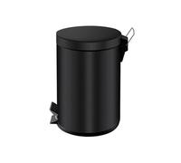 Poubelle métal noir à pédale ronde, 3 litres