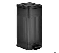 Paris Prix Poubelle de cuisine en métal Nova – 30 L, pédale, noir (35×27×58 cm)