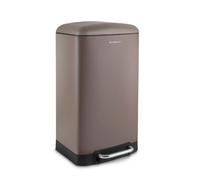 Les Collectors Poubelle de cuisine à pédale inox N°719, Capacité 30 L, Compacte, Pratique, Seau intérieur amovible, Design, Résistante, Fermeture silencieuse du couvercle, Taupe