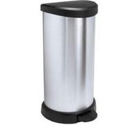 Curver Poubelle à pédale Touch 40 L plastique aspect métal Argent