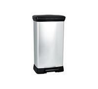 Poubelle à Pédale 50 L 39 X 29 X H73 Cm Argent-noir - Deco Bin - Curver