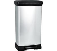 Curver Poubelle à pédale Deco Bin 50 L 39 x 29 x H73 cm Argent-noir