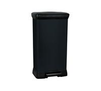 Poubelle à pédale 50 L plastique Touch, aspect métal noir