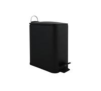 Spirella - Poubelle à pédale 5 litres, Modèle Erik, Rectangulaire, Fermeture Douce et silencieuse grâce au système Slow Close, Utilisation sécurisée avec des pédales antidérapantes, Noir Mat