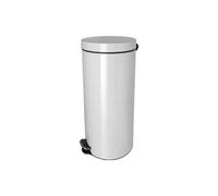 Poubelle à pédale aux ions d'argent Anti Microbes 30 litres - Blanc