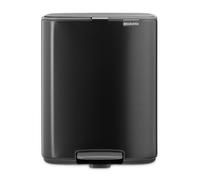 Poubelle à pédale BO 12 l, mat noir, acier, Brabantia