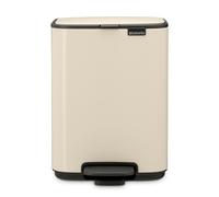 Brabantia Poubelle Bo 4L (Beige) - Poubelle cuisine à pédale à fermeture progressive - Système de tri des déchets facile à nettoyer avec seau amovible - Sacs-poubelle PerfectFit gratuits inclus