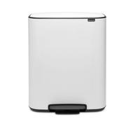 Poubelle à pédale BRABANTIA avec 2 seaux intérieurs - 2 x 30 litres - Blanche