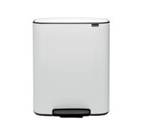 Poubelle à pédale Brabantia Bo 2 x 30 L, blanc