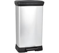 Curver Poubelle à pédale Deco Bin 50 L 39 x 29 x H73 cm Argent-noir